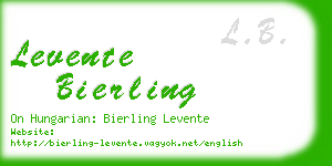 levente bierling business card